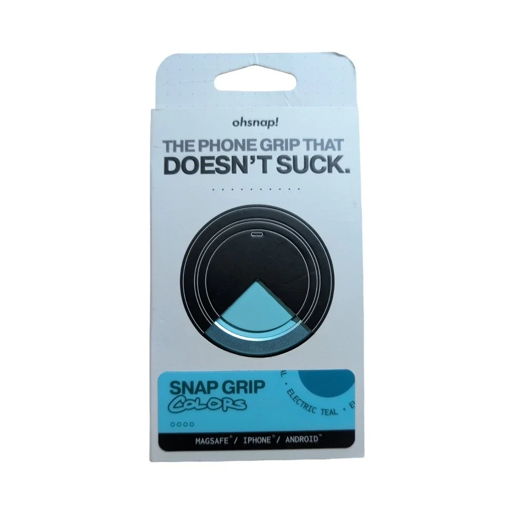 Gg1-O OhSnap Magnetic UltraThin Grip & Stand Magsafe Charge-thru Electric Teal